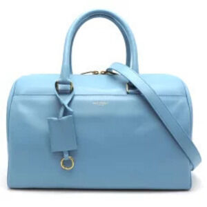 Saint Laurent Paris Duffle Bag Boston Leather Blue